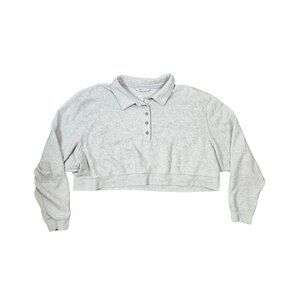 DSG Women's Gray Cropped Long Sleeve Pullover - Size XXL